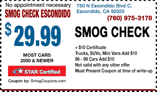 Smog Check Escondido $29 99 Smog Check Coupon Star Certified
